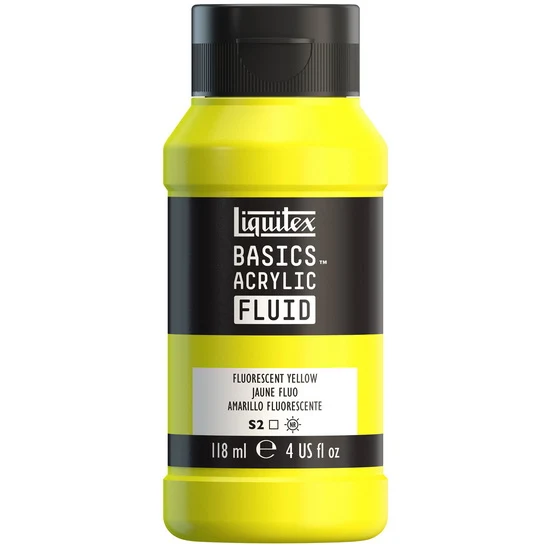 Basics fluid acrylic - 4oz - fluorescent yellow